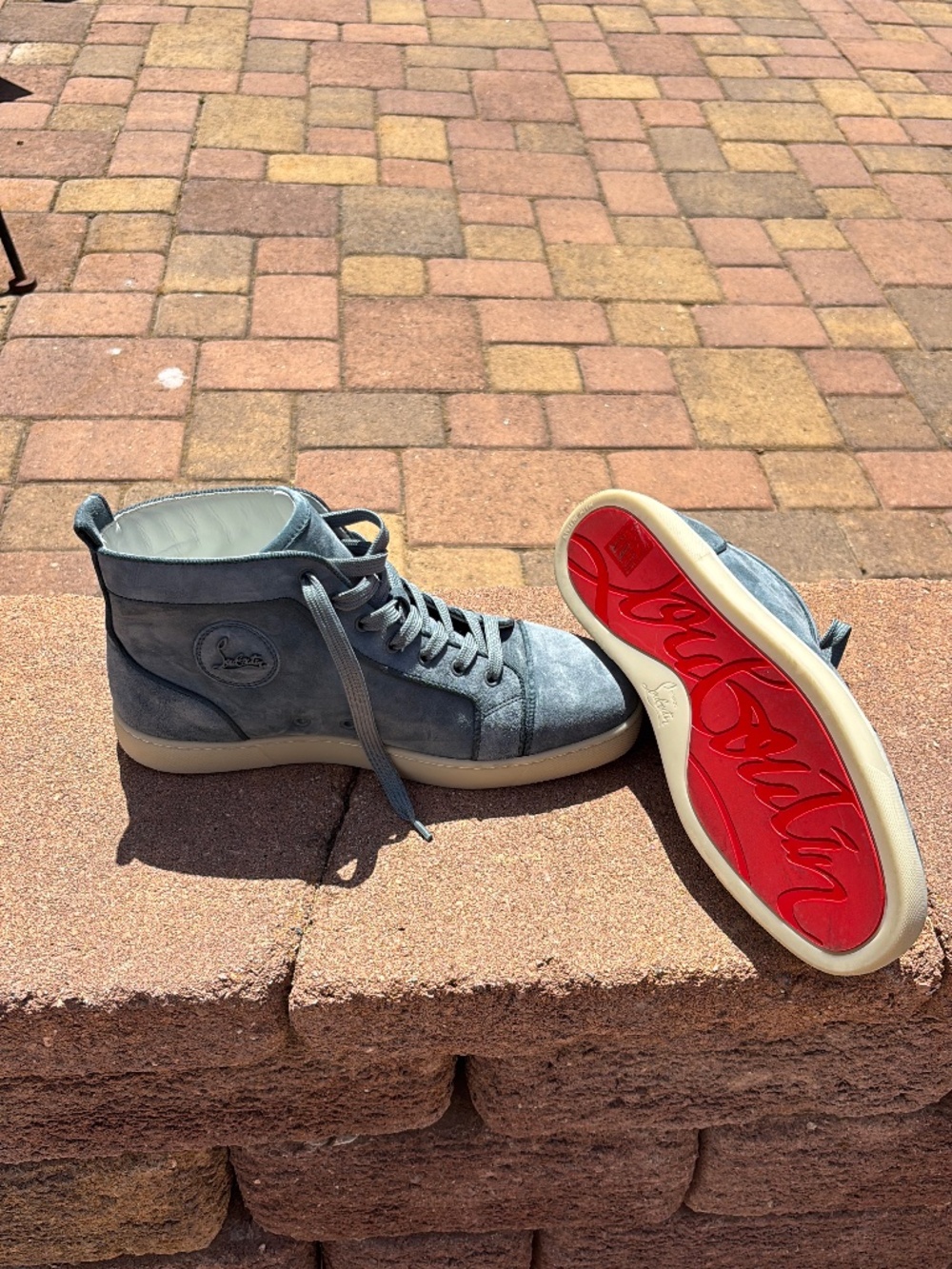 Christian Louboutin Louis High Top Suede Sneaker